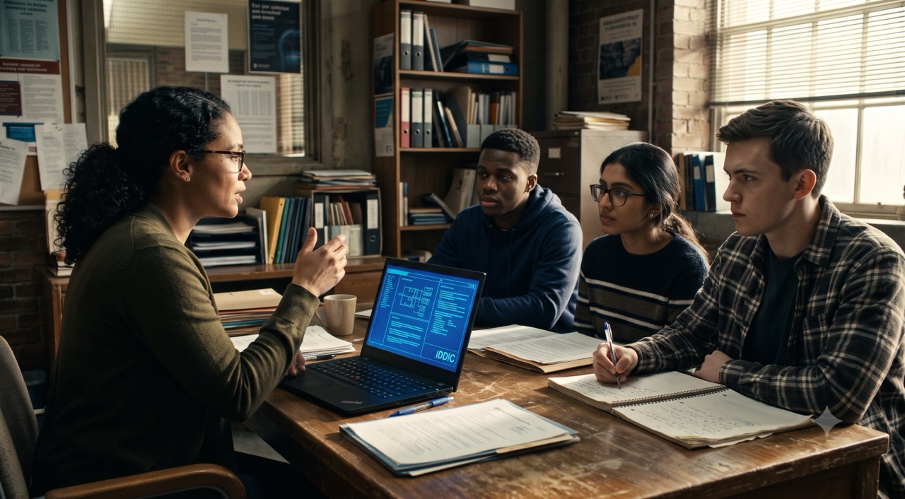 Session de coaching avec une équipe d'étudiants