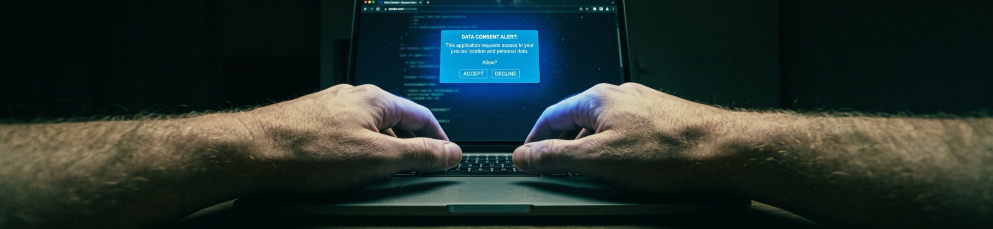 Cadenas numérique et interface de confidentialité, illustrant la question des données personnelles et de l'IA